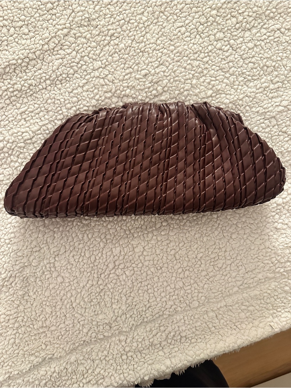 Anthropologie Braided Chocolate Brown/Burgundy Women's Clutch - Brand New